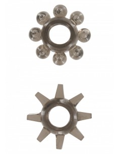 Zestaw pierścieni erekcyjnych Power Stretchy Rings Smoke 2 szt. - Pierścienie erekcyjne niewibrujące - 1