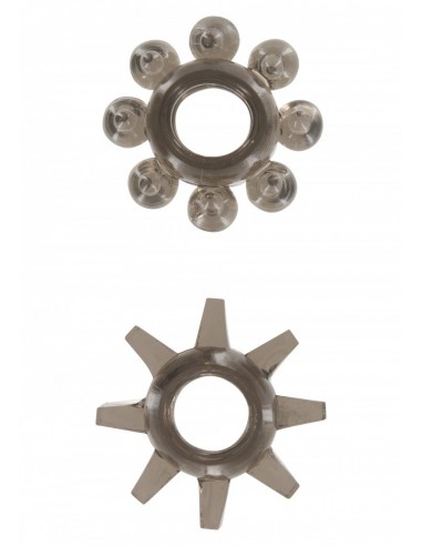 Zestaw pierścieni erekcyjnych Power Stretchy Rings Smoke 2 szt. - Pierścienie erekcyjne niewibrujące - 1