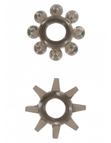 Zestaw pierścieni erekcyjnych Power Stretchy Rings Smoke 2 szt. - Pierścienie erekcyjne niewibrujące - 1