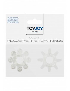 Zestaw pierścieni erekcyjnych Power Stretchy Rings Clear 2 szt. - Pierścienie erekcyjne niewibrujące - 1 2