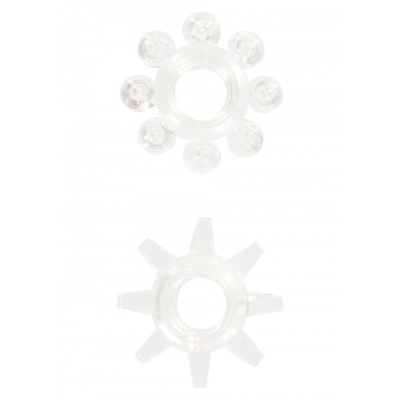 Pierścienie erekcyjne Power Stretchy Rings 2 szt. przezroczyste z wypustkami (śr. 12 mm) - 1