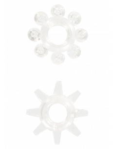 Zestaw pierścieni erekcyjnych Power Stretchy Rings Clear 2 szt. - Pierścienie erekcyjne niewibrujące - 1