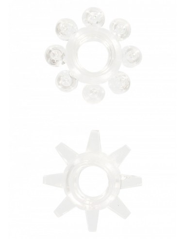 Zestaw pierścieni erekcyjnych Power Stretchy Rings Clear 2 szt. - Pierścienie erekcyjne niewibrujące - 1