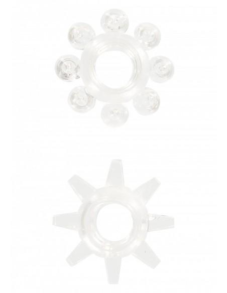 Zestaw pierścieni erekcyjnych Power Stretchy Rings Clear 2 szt. - Pierścienie erekcyjne niewibrujące - 1
