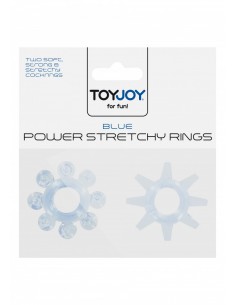 Zestaw pierścieni erekcyjnych Power Stretchy Rings Blue 2 szt. - Pierścienie erekcyjne niewibrujące - 1 2