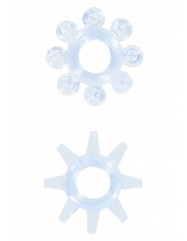 Zestaw pierścieni erekcyjnych Power Stretchy Rings Blue 2 szt. - Pierścienie erekcyjne niewibrujące - 1