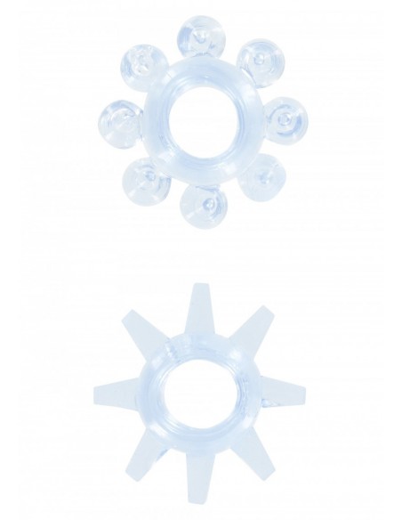 Zestaw pierścieni erekcyjnych Power Stretchy Rings Blue 2 szt. - Pierścienie erekcyjne niewibrujące - 1