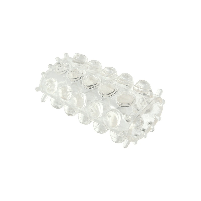 Nakładka na penisa Power Stretchy Sleeve Transparent z wypustkami 6,5 cm - 1