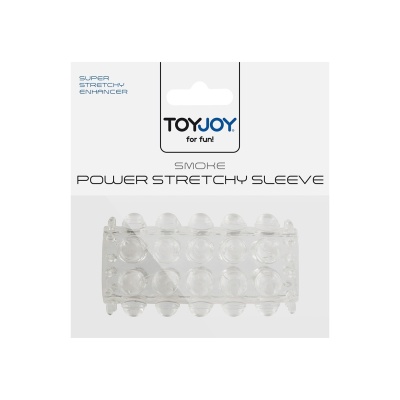 Nakładka na penisa Power Stretchy Sleeve Transparent z wypustkami 6,5 cm - 1 2