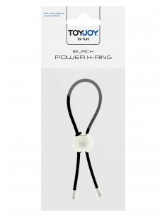 Regulowany Pierścień na Penisa Lasso Power X Ring Black - Pierścienie erekcyjne niewibrujące - 1 2
