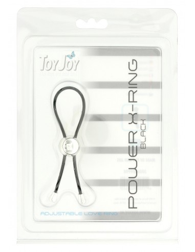 Regulowany Pierścień na Penisa Lasso Power X Ring Black - Pierścienie erekcyjne niewibrujące - 3