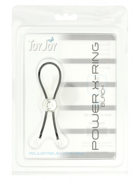 Regulowany Pierścień na Penisa Lasso Power X Ring Black - Pierścienie erekcyjne niewibrujące - 3