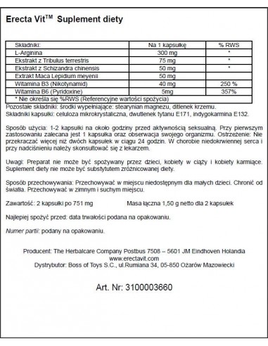 Erectavit - Erection Stimo 2 kaps. - Dłuższa i mocniejsza erekcja - 2