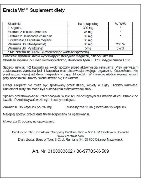 Erectavit - Erection Stim 15 kaps. - Dłuższa i mocniejsza erekcja - 3