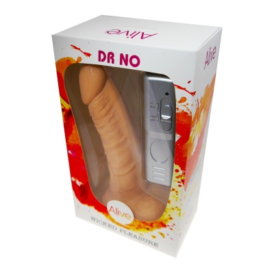 Wibrator Dr No. Vibrator Realistic - realistyczna faktura żył, silnik z przełącznikiem HI/MID/LOW i przyssawka montażowa - 1 2