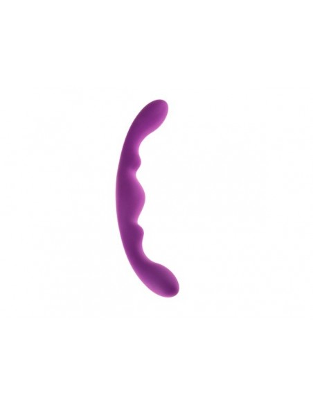 Podwójne dildo z silikonu medycznego LUNA 25 cm Fioletowe - Dilda podwójne - 1