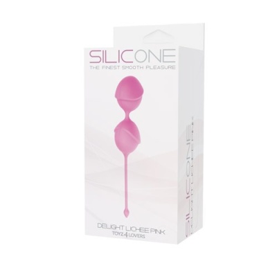 Kulki gejszy Palline Delight Lichee silikonowe różowe – 19,5 cm, średnica 3,5 cm - 1 2