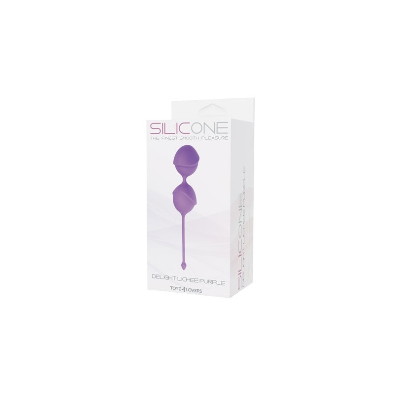 Kulki gejszy Delight Pussy Lichee silikonowe fioletowe 3,5 cm - 2