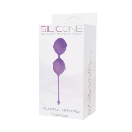 Kulki gejszy Delight Pussy Lichee silikonowe fioletowe 3,5 cm - 2