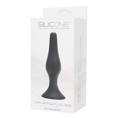 Plug Analny Silikonowy Anal Bottle Large 12,5 cm, Średnica 3,3 cm, Czarny - 1
