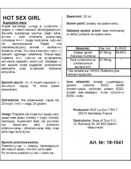 Hot Sex Girl 20 ml - Zwiększenie libida i potencji u kobiet - 3