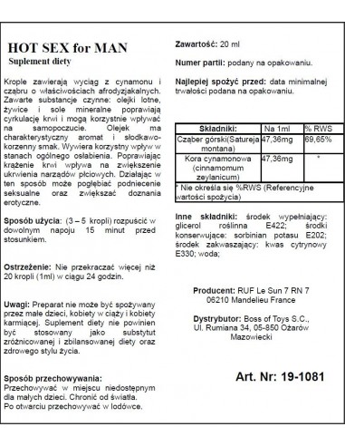Hot Sex For Man 20 ml - Dłuższa i mocniejsza erekcja - 3