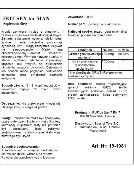 Hot Sex For Man 20 ml - Dłuższa i mocniejsza erekcja - 3
