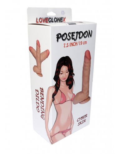 Dildo z cyberskóry Posejdon-Loveclonex 7,5"-Flexible - Dilda realistyczne - 2