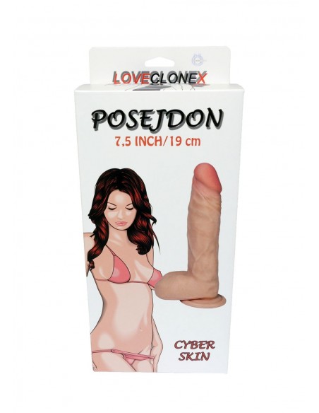 Dildo z cyberskóry Posejdon-Loveclonex 7,5"-Flexible - Dilda realistyczne - 4