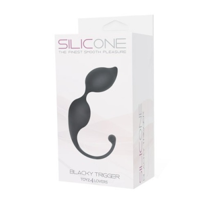 Kulki erotyczne Palline Trigger Silicone 20 cm, czarne - 1 2