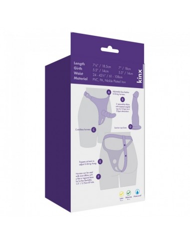 Strapon Double Tip Strap On Kinx - Strap-ony, dilda na pasku bez wibracji - 3