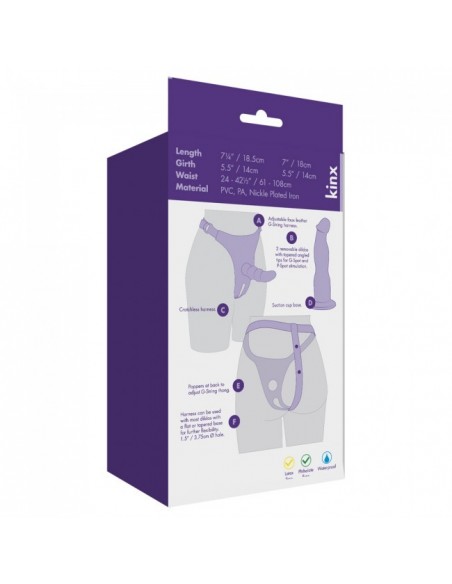 Strapon Double Tip Strap On Kinx - Strap-ony, dilda na pasku bez wibracji - 3