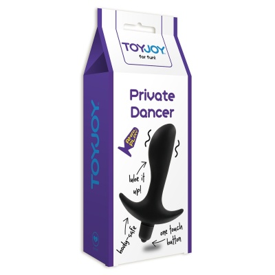 Wibrujący korek analny Private Dancer Black 12 cm - 1 2