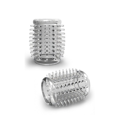 Rękaw na penisa Cock Sleeve 01 Clear - tekstura kolców, elastyczny TPE, wysokość 5 cm, średnica wewnętrzna 2,5 cm - 1