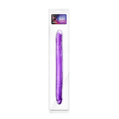 Podwójny dildo 16 cali (40,6 cm) - dwustronny, realistyczny, fioletowy - 1 2