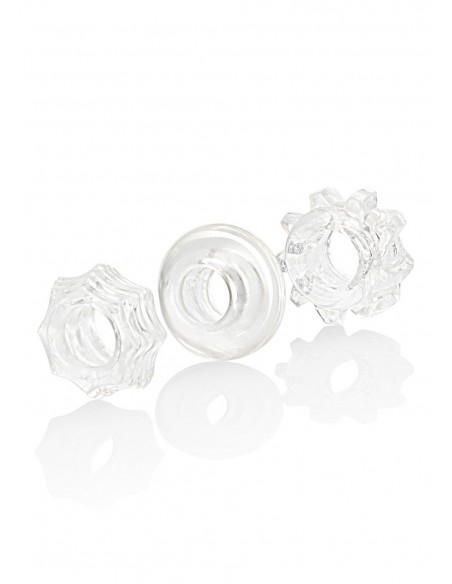 Zestaw pierścieni erekcyjnych Reversible Ring Set Clear - Pierścienie erekcyjne niewibrujące - 1