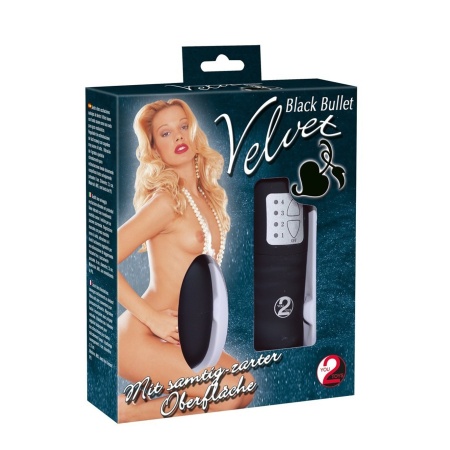 Wibrujące jajko Velvet Bullet Black z 4-stopniową regulacją wibracji, długość 6 cm, średnica 2,5 cm - 2