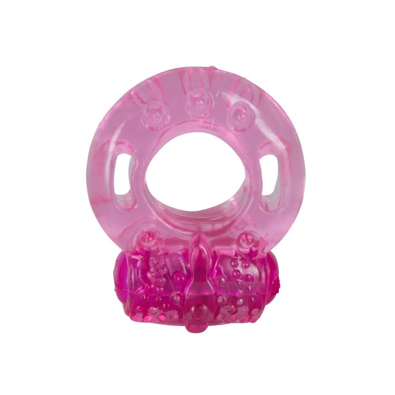 Pierścień penisa Vibro-Cock Ring »One Time« z wibrującym jajkiem i wypustkami stymulującymi łechtaczkę – średnica 2,5 cm - 1
