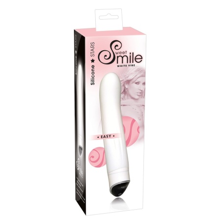 Wibrator Sweet Smile Easy White z zakrzywioną główką do punktu G, 7 trybów, 22 cm - 2