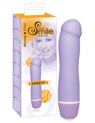 Uroczy Mini wibrator Smile Trick Sweety Fioletowy - Wibratory Mini - 1