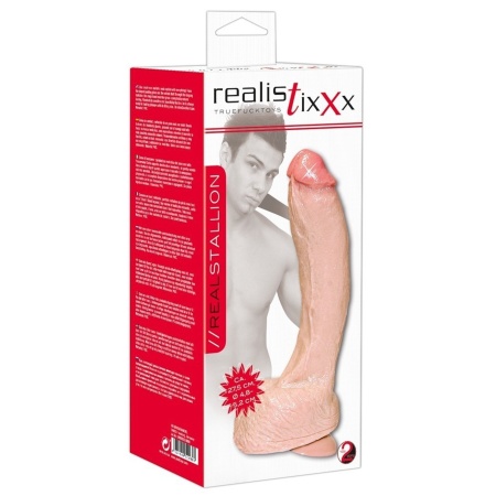 Dildo Real Stallion z przyssawką i realistyczną fakturą powierzchni, 27,5 cm - 2