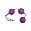 Kulki miłosne Velvet Balls Triple – trzy kule Ø 3,5 cm z wibrobalem i silikonową pętlą zwrotną, długość 17 cm - 1