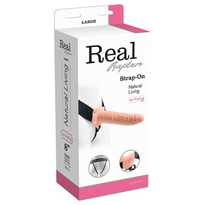 Strap-on Cavo Real Rapture 8 Flesh 20,3 cm z pustym wnętrzem - 1 2