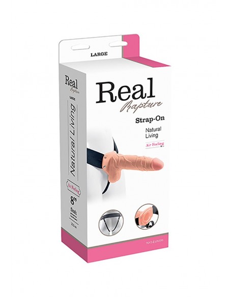 Strapon Fallo Strap On Cavo Real Rapture 8 Flesh With Balls - Strap-ony, dilda na pasku bez wibracji - 2