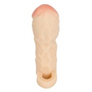 Nakładka na penisa Thicker&Bigger Extension nude z pierścieniem na jądra, TPE, długość 17 cm, średnica wewnętrzna 2,5 cm - 4