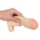 Nakładka na penisa Thicker&Bigger Extension nude z pierścieniem na jądra, TPE, długość 17 cm, średnica wewnętrzna 2,5 cm - 1