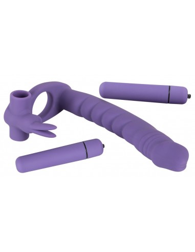 Strapon Z Wibracją Los Analos Double De - Strap-ony, dilda na pasku z wibracją - 3