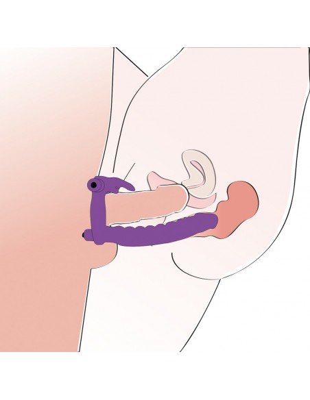 Strapon Z Wibracją Los Analos Double De - Strap-ony, dilda na pasku z wibracją - 5