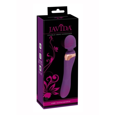 Javida Double Massager – masażer i wibrator 2w1 z ruchomą głowicą kulową i elastyczną szyjką, 21,8 cm - 2