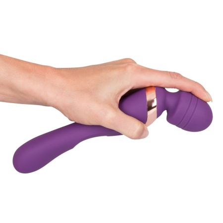Javida Double Massager – masażer i wibrator 2w1 z ruchomą głowicą kulową i elastyczną szyjką, 21,8 cm - 1